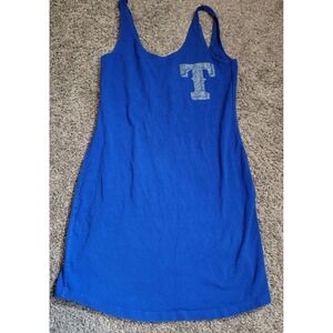 Victorias Secret PINK XS Texas Rangers Blue Long Tank Top Shirt Mini Dress‎